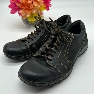 Born Black Leather Lace up Loafers Size 8 BLO6901B